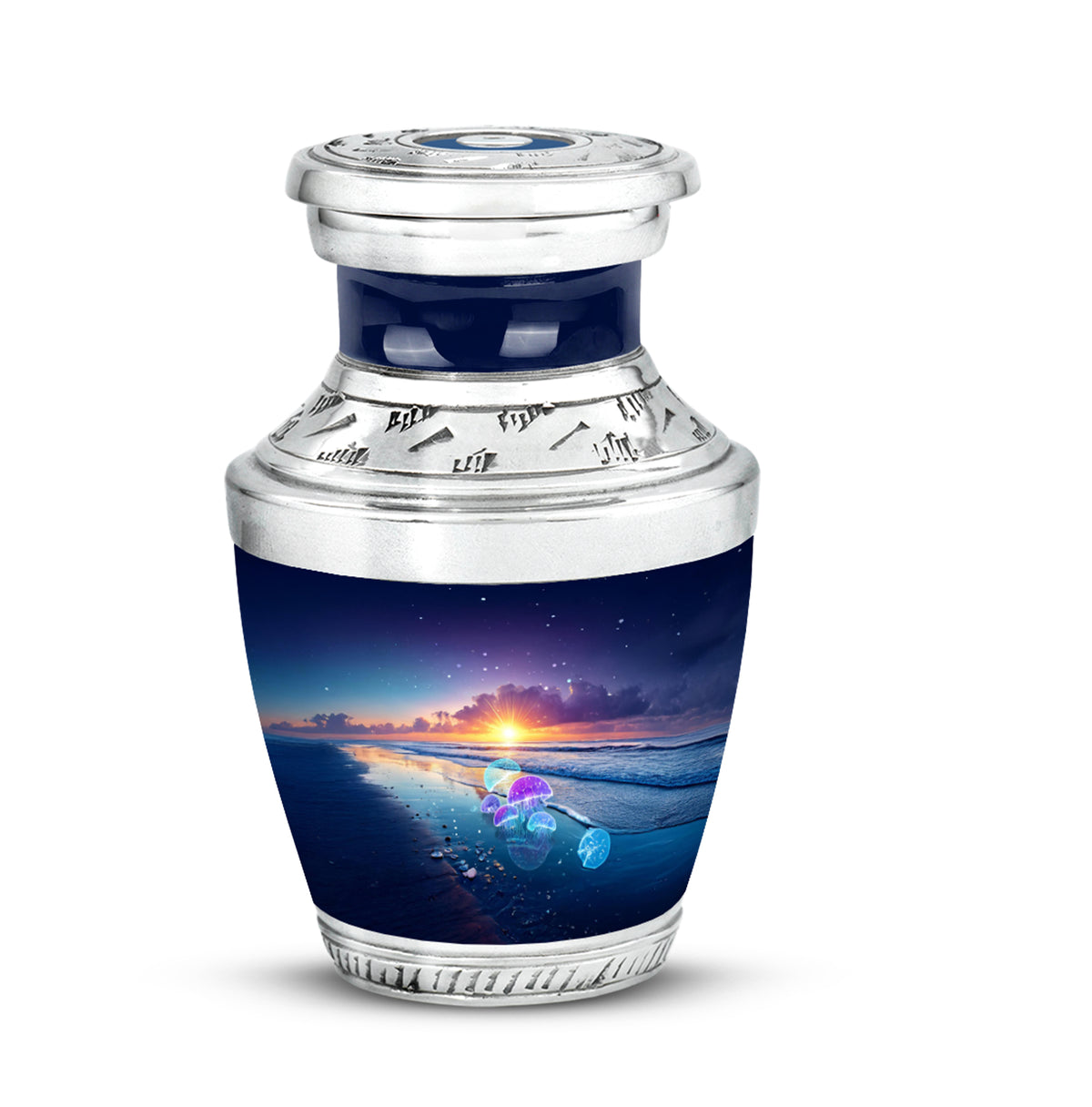 Illustrious Beach Memorial Cremation Urns - Blue 10-inch, 200 cu in - Yatskia