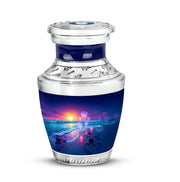 Personalized Blue Beach Cremation Urns for Ashes - Transcendent 10-inch - Yatskia