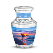 Personalized Elegant Beach Cremation Urns - Blue 10-inch, 200 cu in - Yatskia