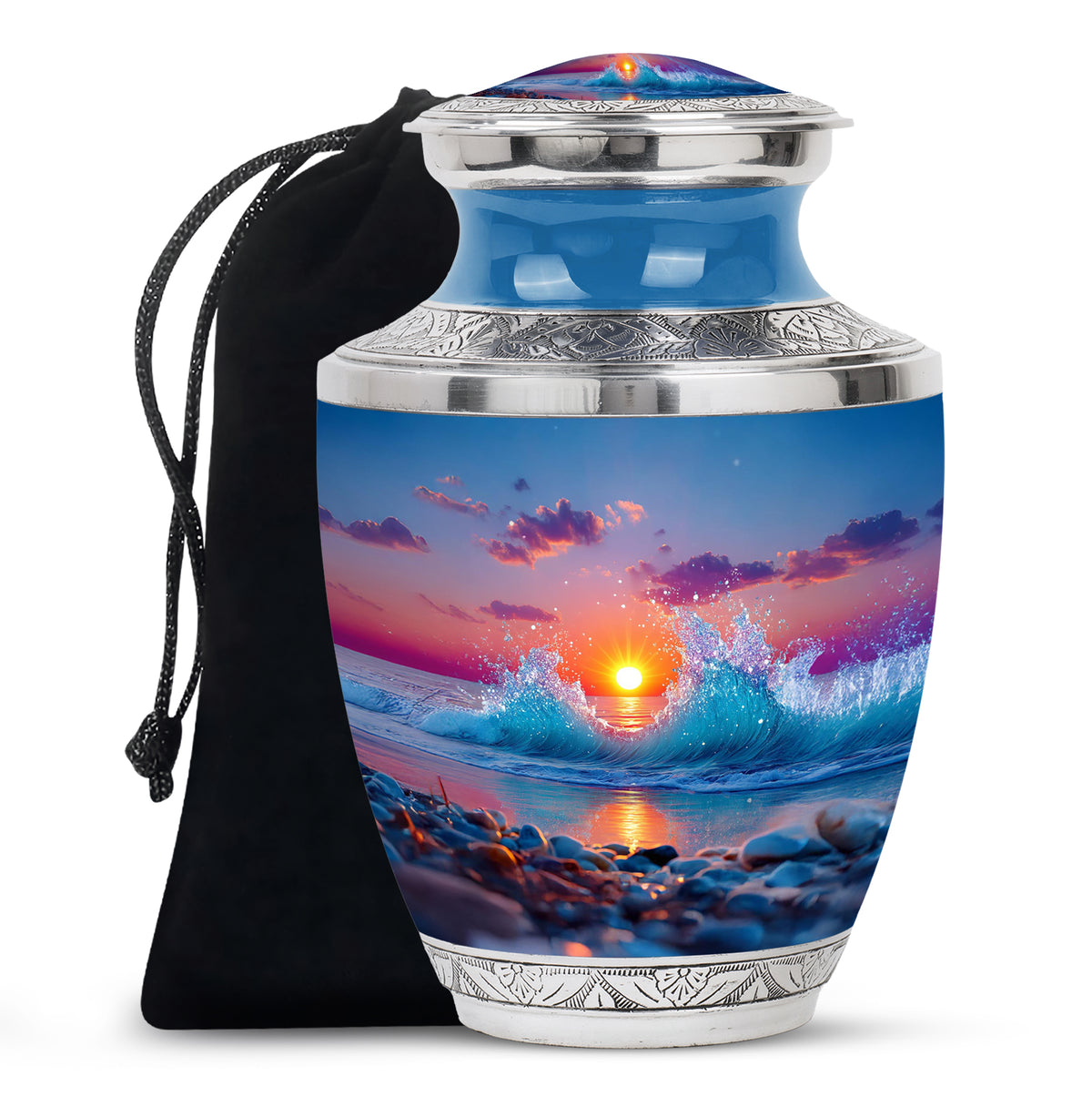 Ocean Wave Memorial Urn - Sunset Beach Cremation Urn For Human Ashes