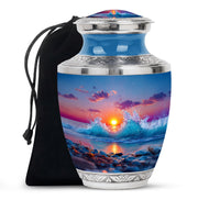 Ocean Wave Memorial Urn - Sunset Beach Cremation Urn For Human Ashes