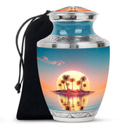 Tropical Island Sunset Funeral Urn - Beach Cremation Urn For Adult Ashes