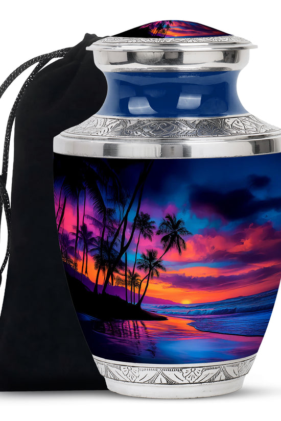 Beautiful Beach Funeral Urn - Elegant Cremation Urn For Human Ashes