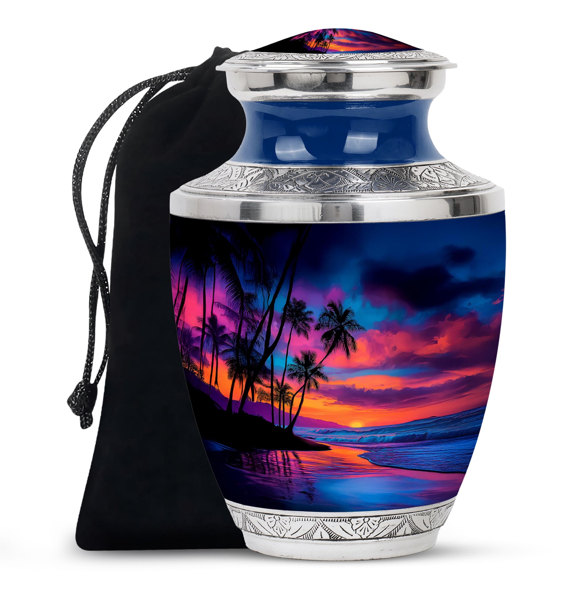 Beautiful Beach Funeral Urn - Elegant Cremation Urn For Human Ashes