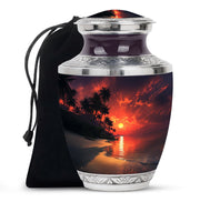 Ocean Sunset Funeral Urn - Beautiful Beach Cremation Urn For Male & Female