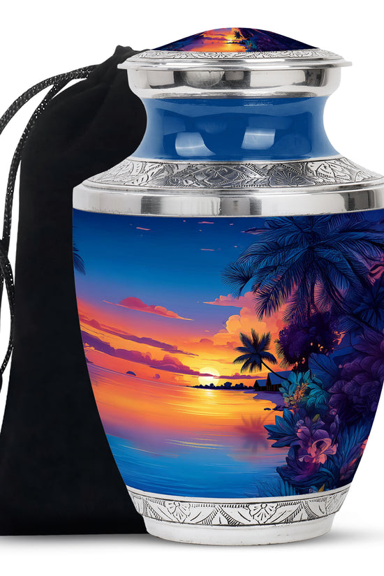 Beautiful Sunset Mermorial Urn - Artistic Funeral Urn For Human Ashes