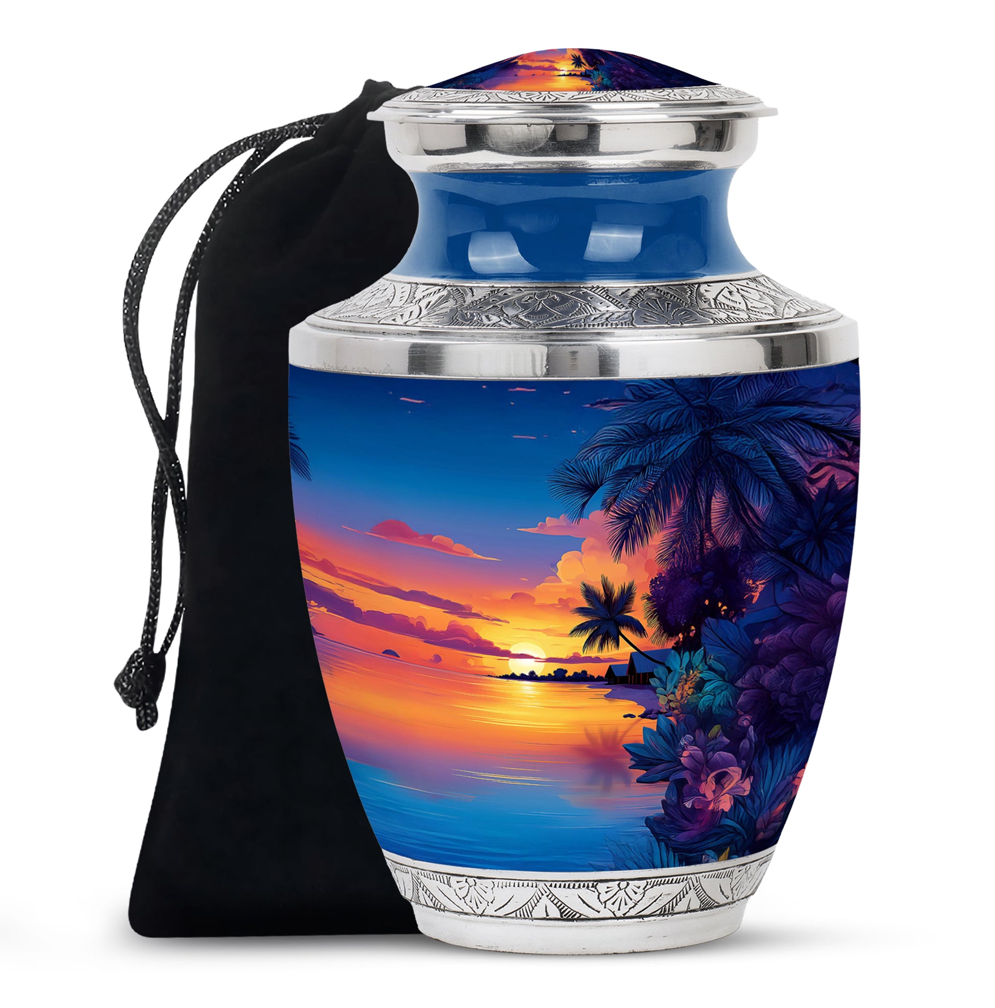 Beautiful Sunset Mermorial Urn - Artistic Funeral Urn For Human Ashes