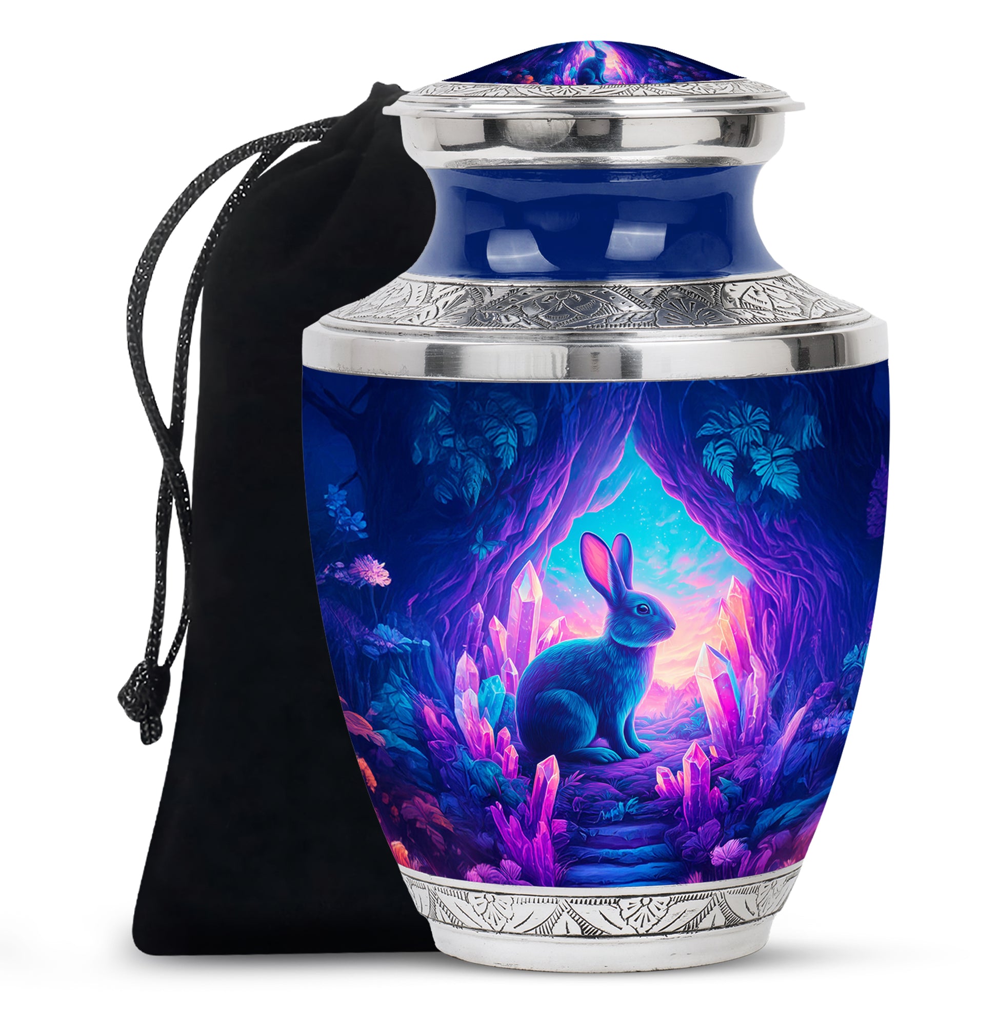 Mystic Rabbit Funeral Urn - Fantasy Crystal Cremation Urn For Burial
