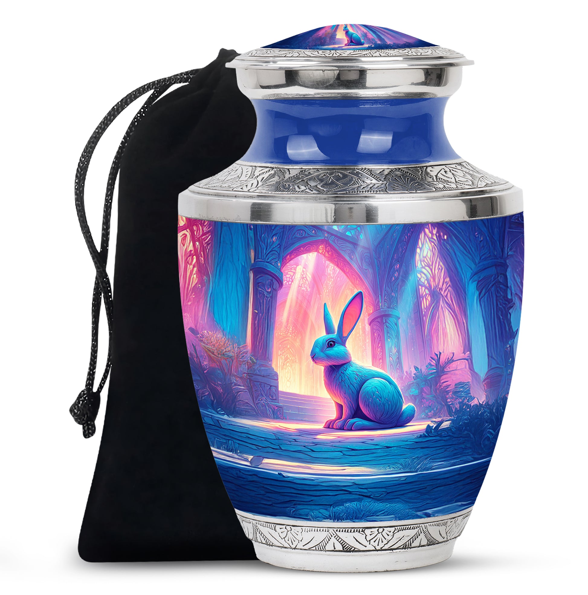 Dreamy Fantasy Rabbit Funeral Urn - Glowing Hall Cremation Urn For Loved Ones