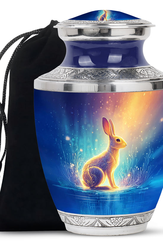 Golden Light Rabbit Cremation Urn - Peaceful Glow Memorial Urn For Human Ashes