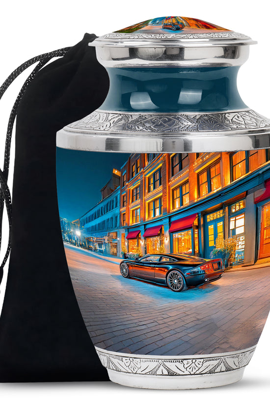 Night Street Car Urn - Decorative Cremation Urn For Adult