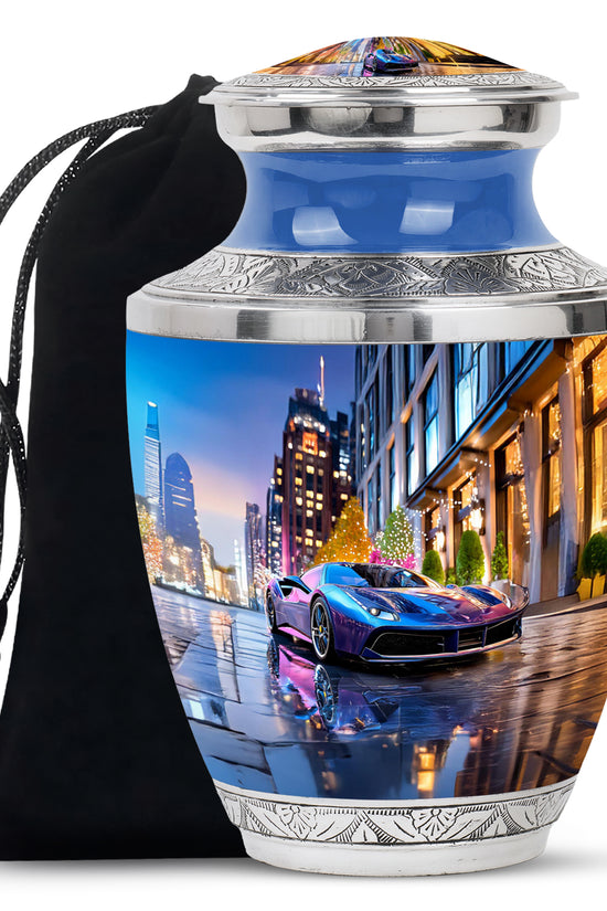 Neon Car Cremation Urn - Beautiful Memorial Urn For Male