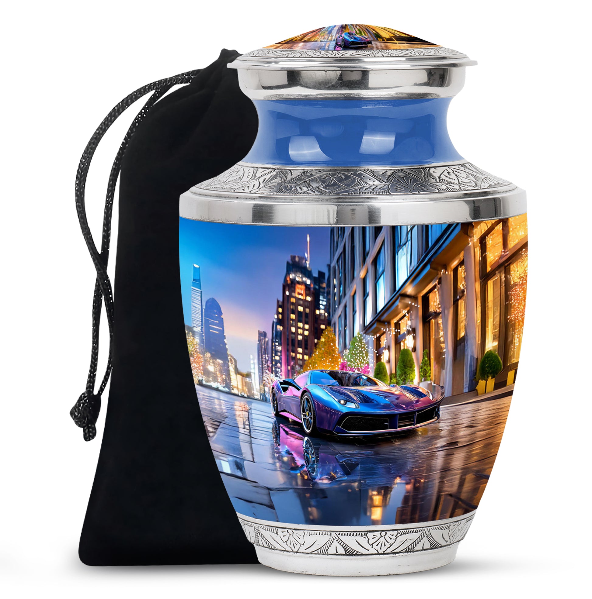 Neon Car Cremation Urn - Beautiful Memorial Urn For Male