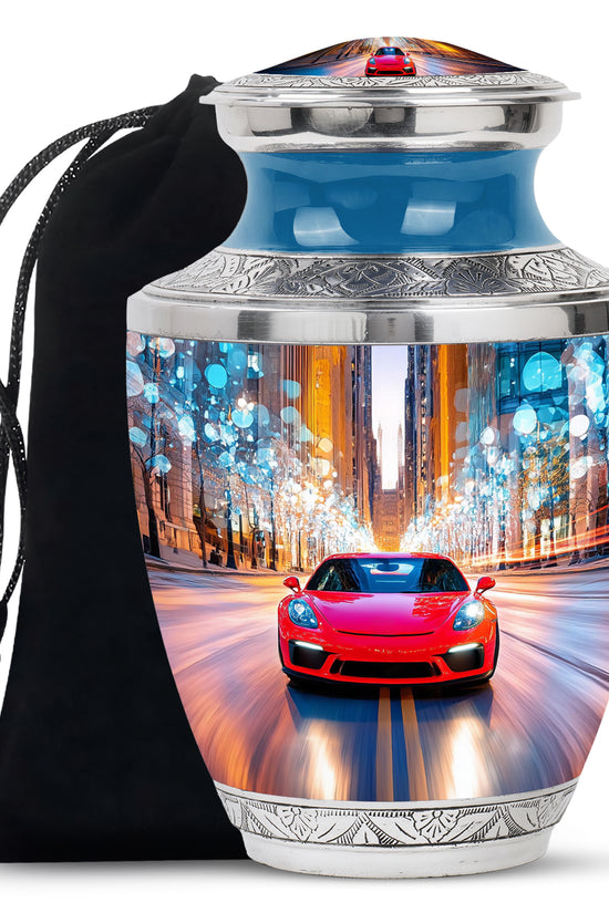 Red Supercar Speed Cremation Urn - Stylish Urn For Human Ashes