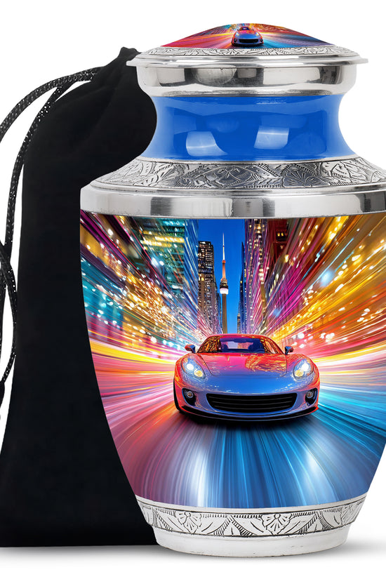 Speed Car Neon Urn - Cremation Urn For Loved Ones