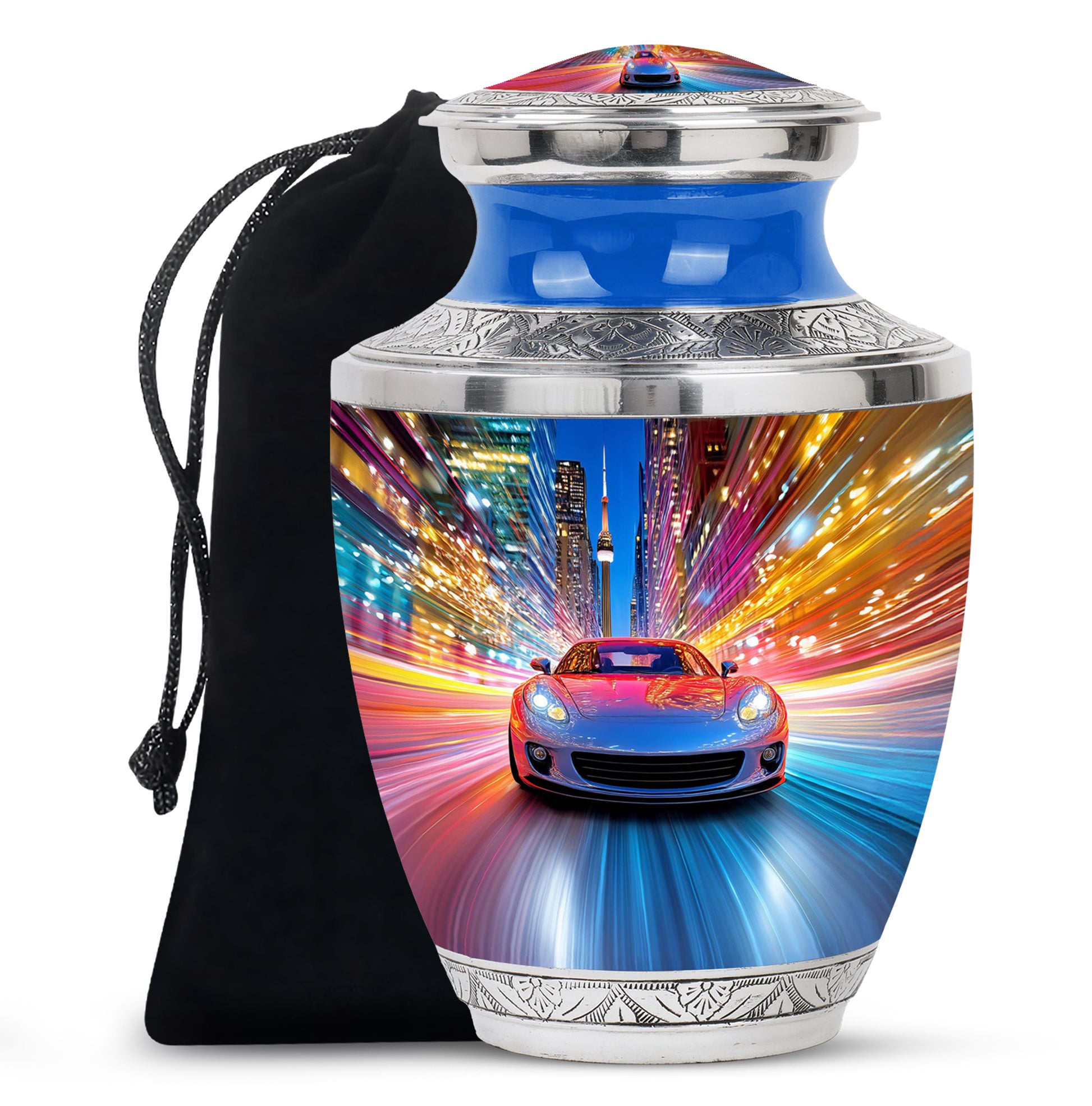 Speed Car Neon Urn - Cremation Urn For Loved Ones