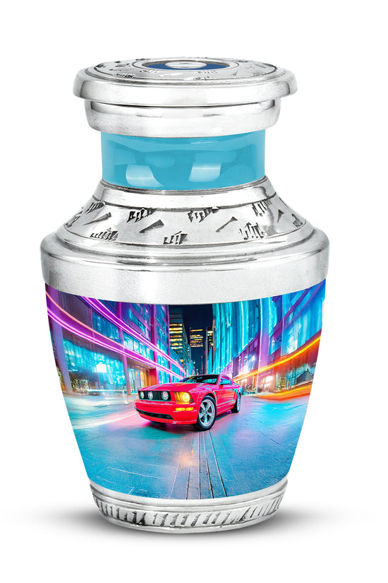Personalized Magnificent Car Cremation Urns - Blue 10-inch, 200 cu in - Karyliz
