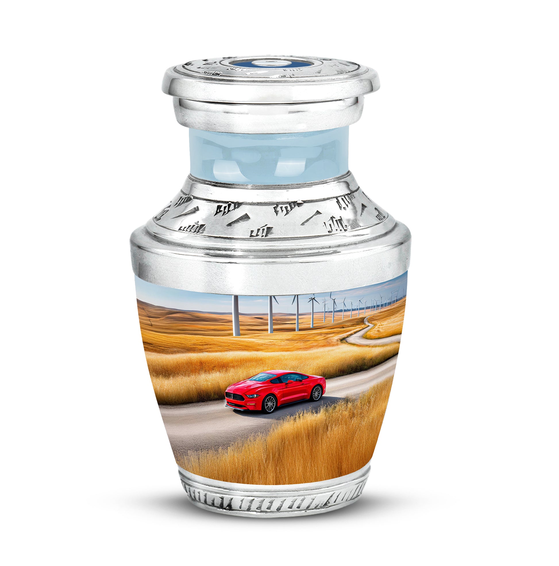 Remarkable Car Memorial Cremation Urns - Blue 10-inch, 200 cu in - Karyliz