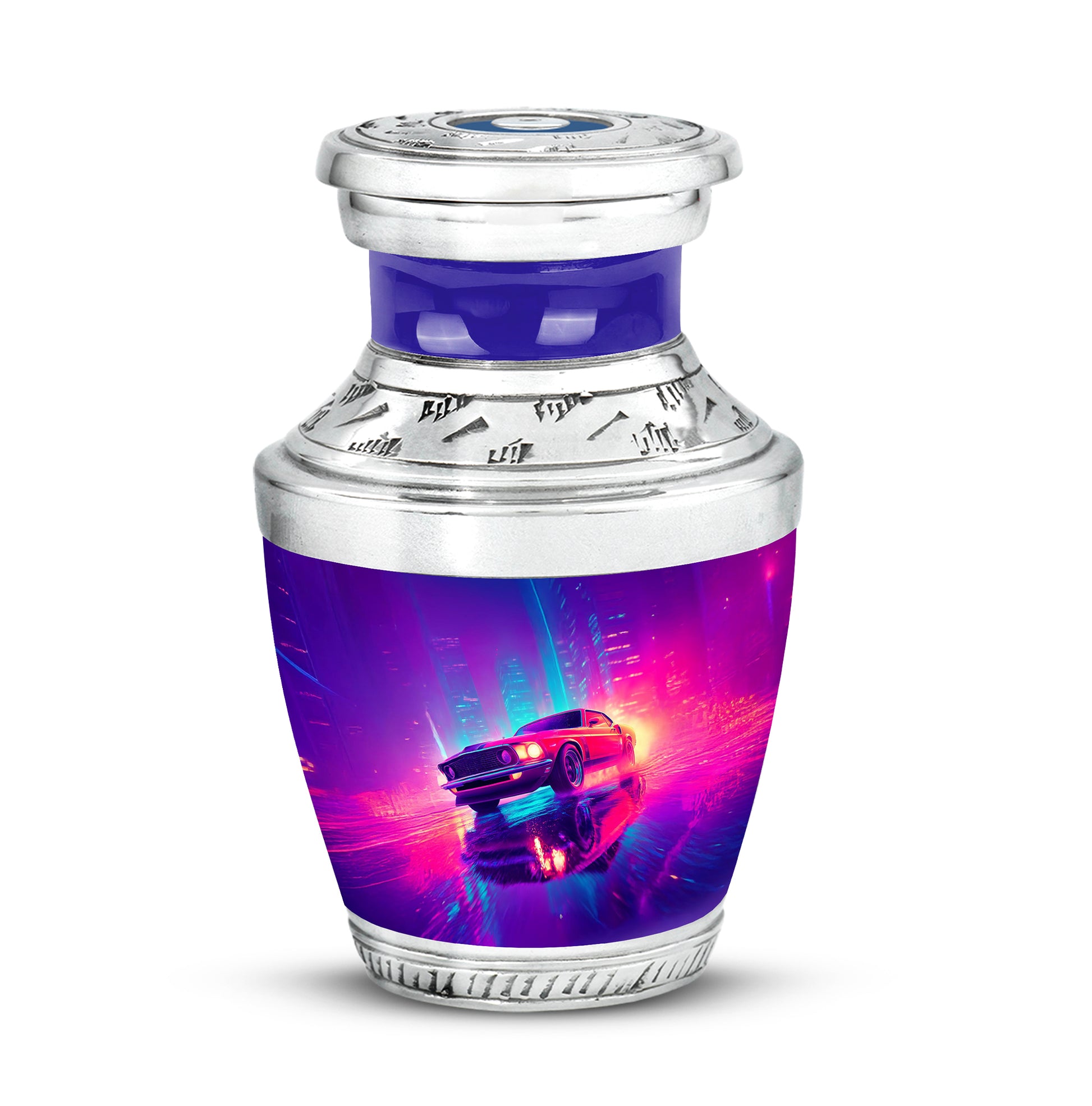 Blue Sacred Car Cremation Urns for Human Ashes - 10-inch, 200 cu in - Karyliz