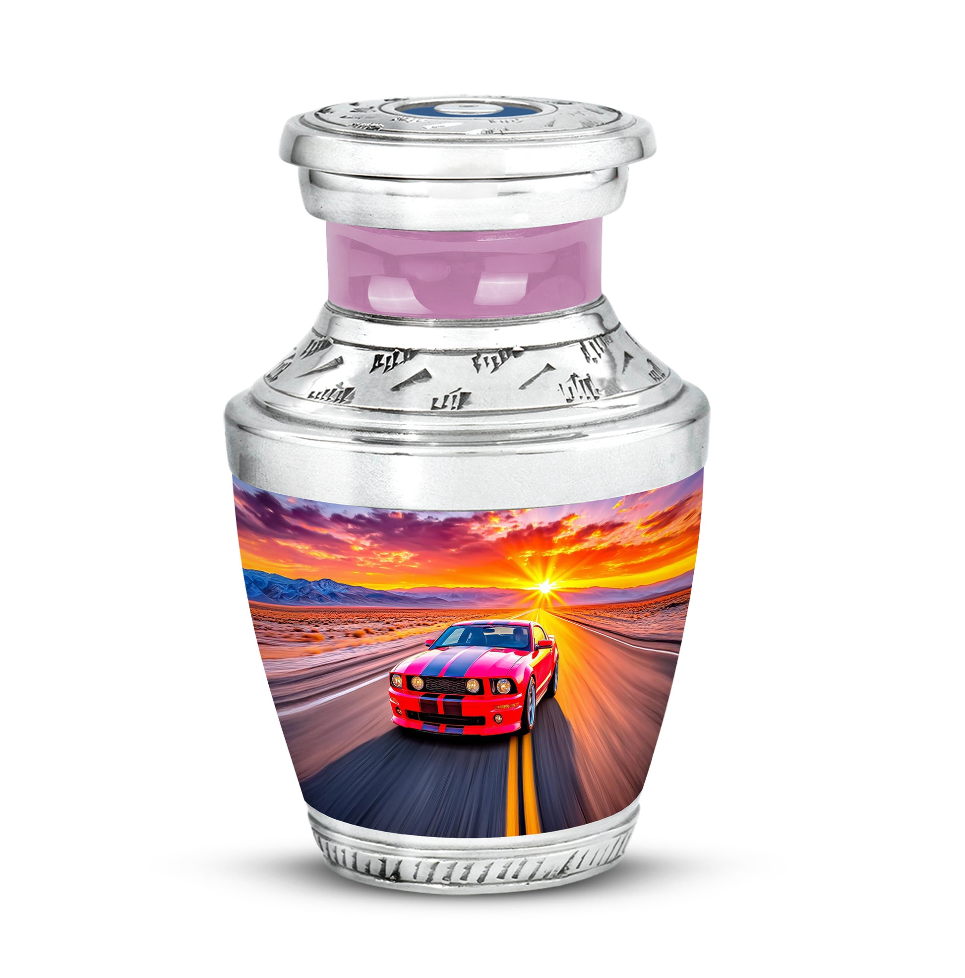 Pink Serene Car Memorial Urn for Ashes - 10-inch, 200 cu in - Karyliz
