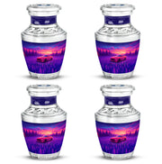 Cobalt Blue Car Cremation Urn back view with polished surface - artistic car interpretation with creative detail - 10 inch aluminum urn for cremated remains