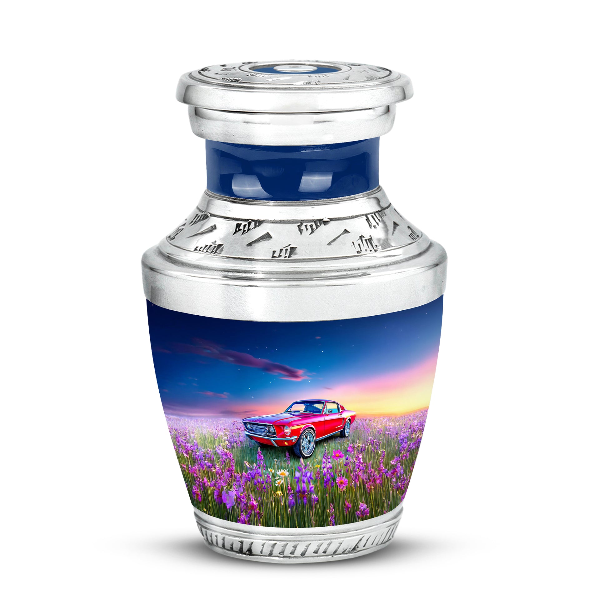 Divine Blue Car Cremation Urn for Ashes - 10-inch, 200 cu in - Karyliz