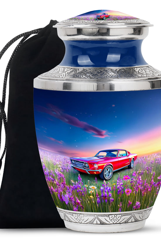 Classic Mustang Funeral Urn - Artistic Car Theme Urn For Human Ashes