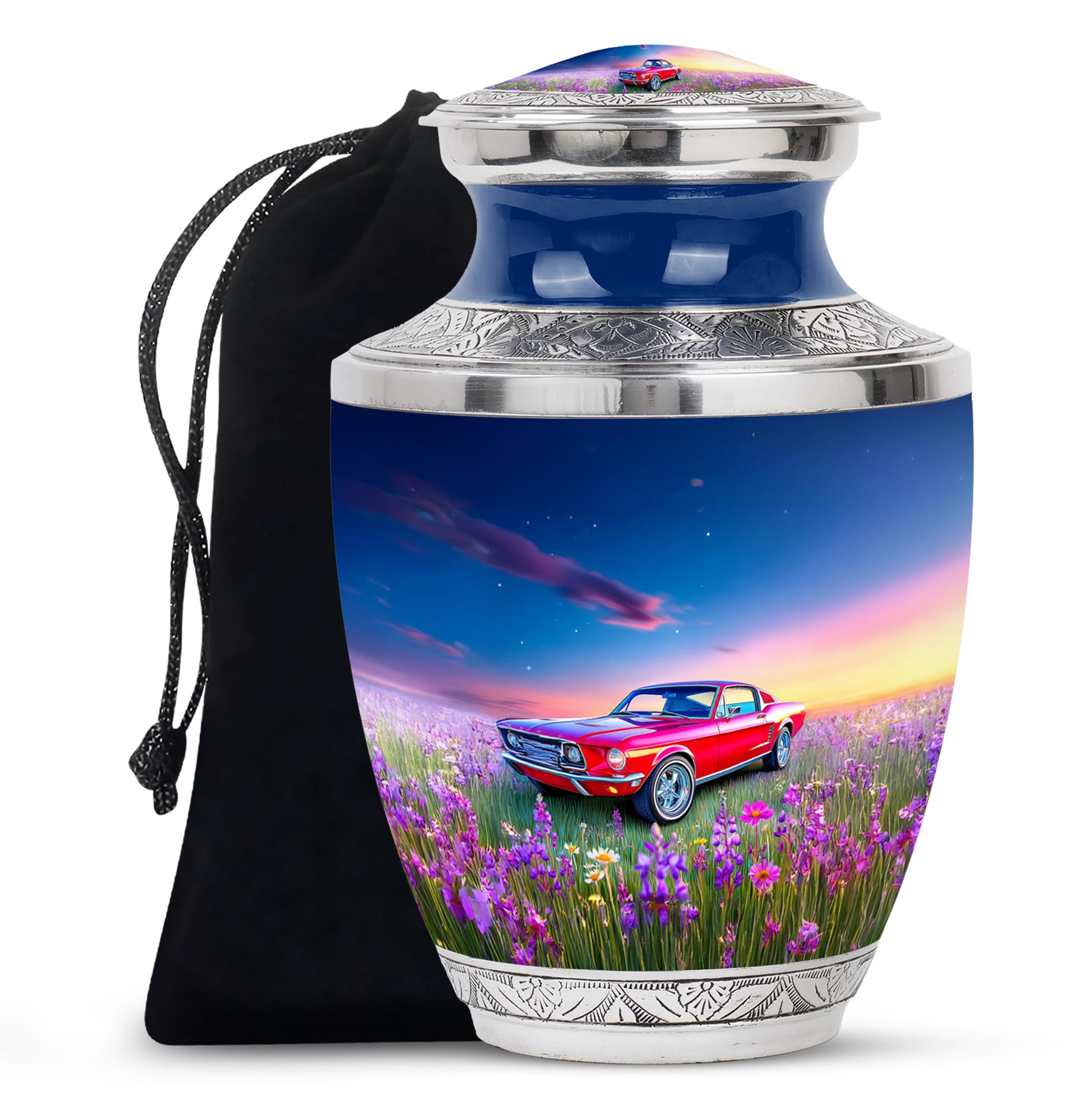Classic Mustang Funeral Urn - Artistic Car Theme Urn For Human Ashes