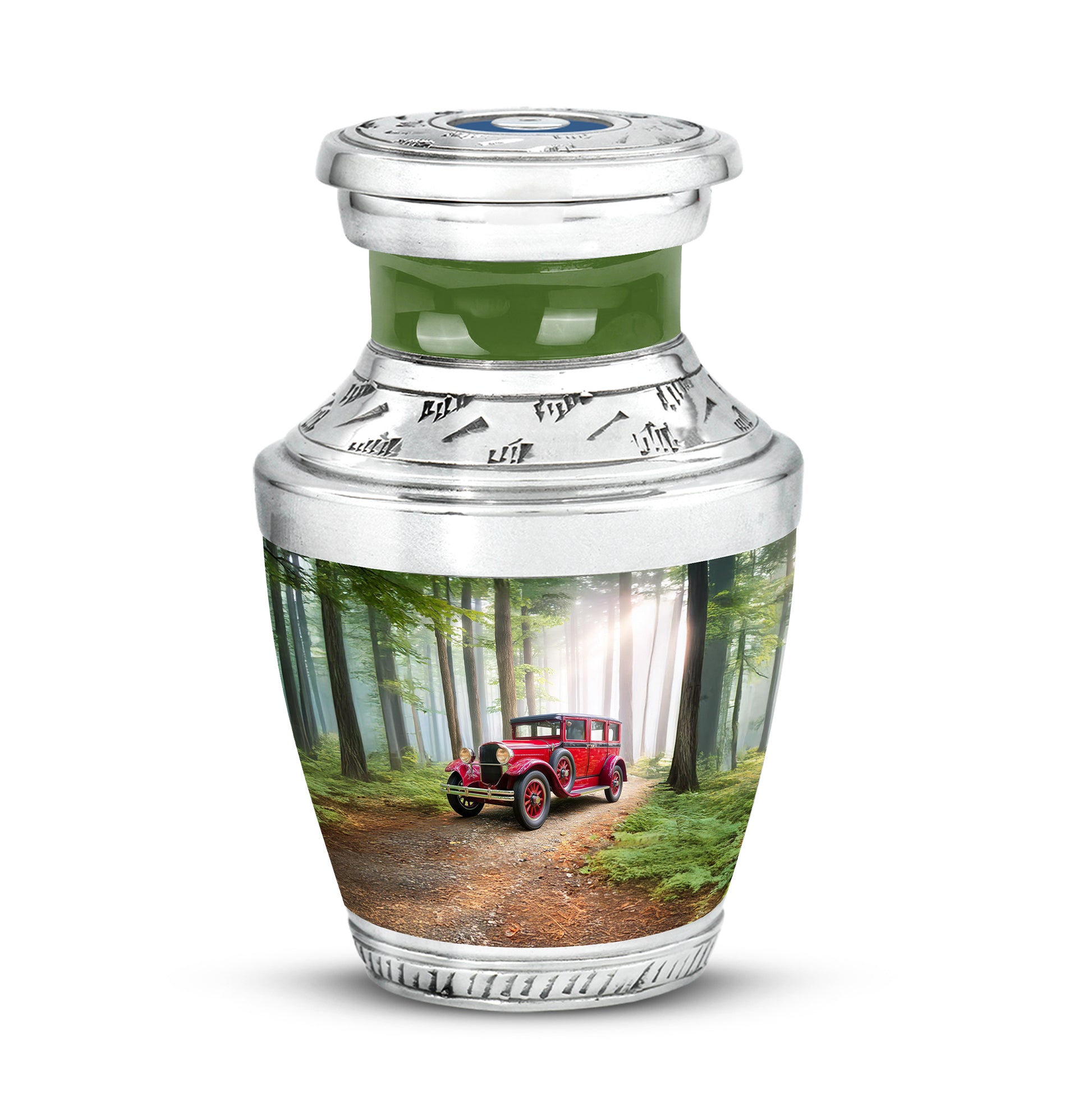 Personalized Green Cherished Car Cremation Urns for Human Ashes - 10-inch, 200 cu in - Karyliz