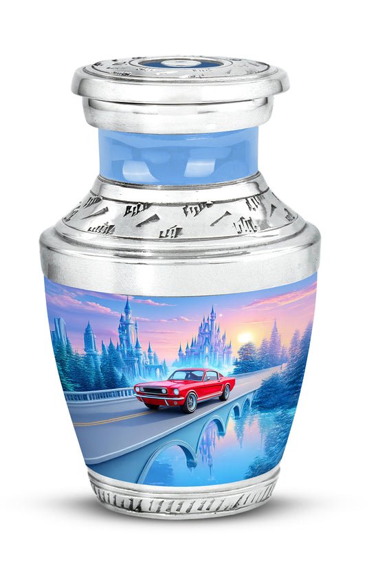 Personalized Car Cremation Urns - Pristine Blue 10-inch, 200 cu in - Karyliz