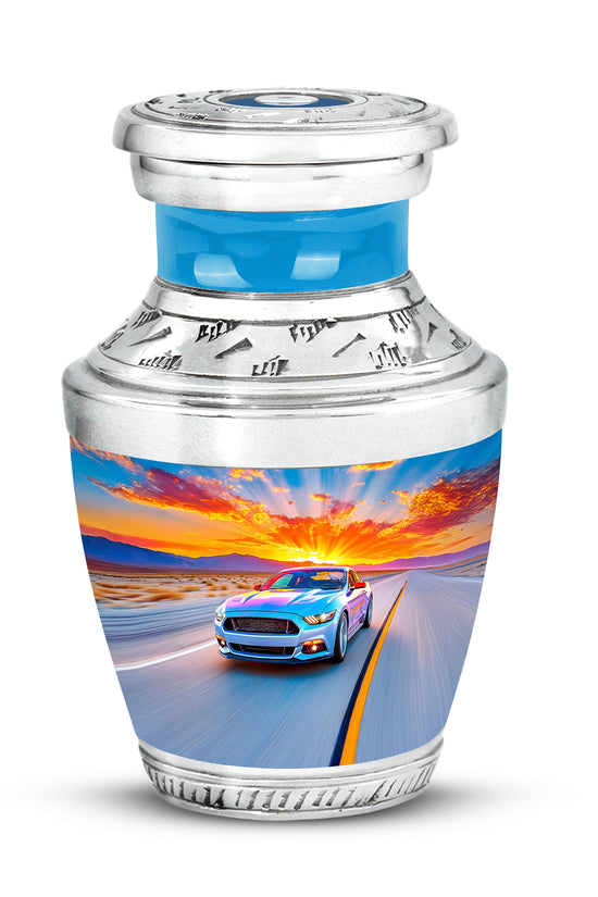 Personalized Seraphic Car Cremation Urns - Blue 10-inch, 200 cu in - Karyliz