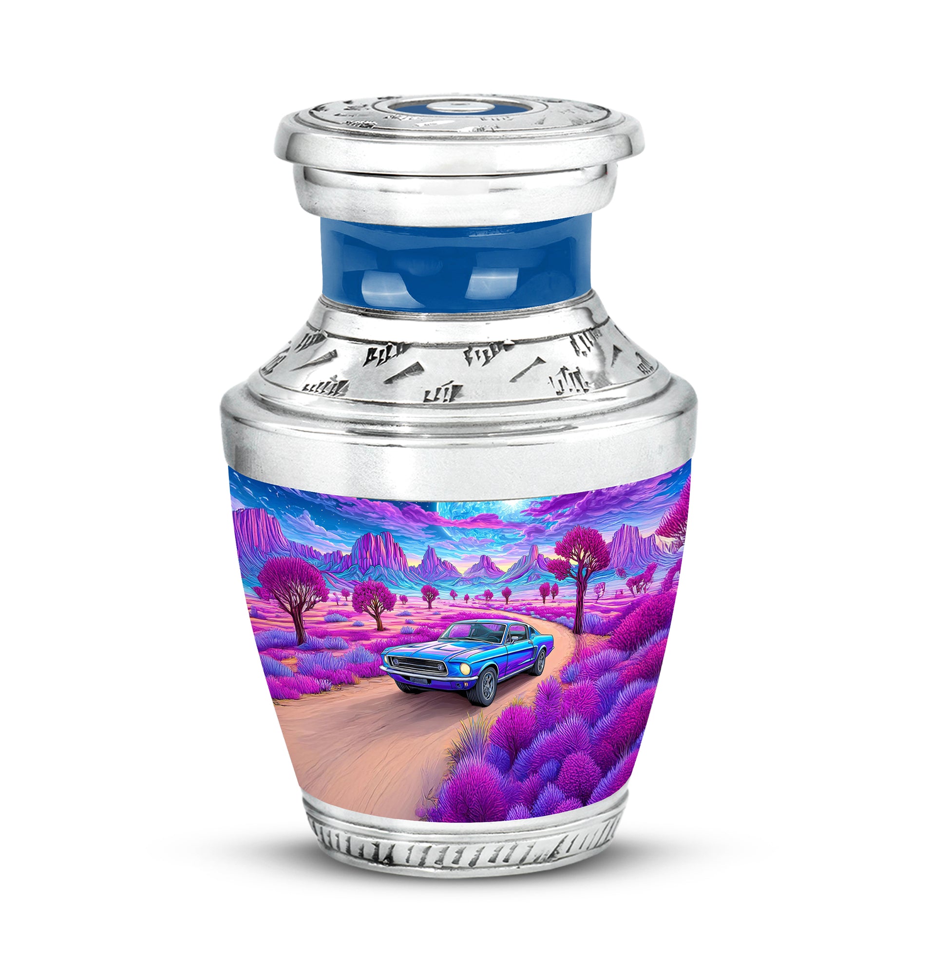 Personalized Car Cremation Urns - Eminent Blue 10-inch, 200 cu in - Karyliz