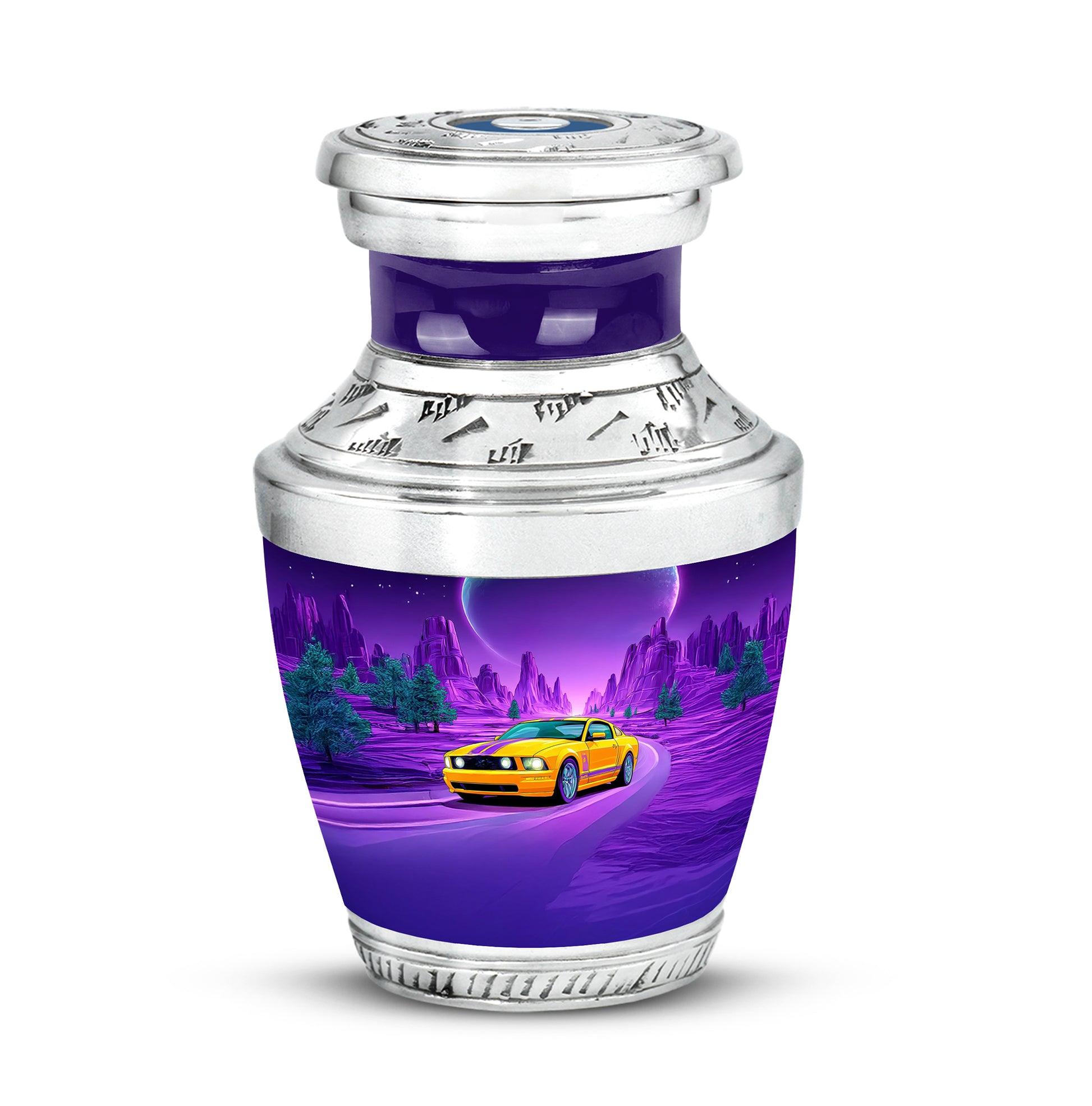 Timeless Blue Car Cremation Urn for Ashes - 10-inch, 200 cu in - Karyliz