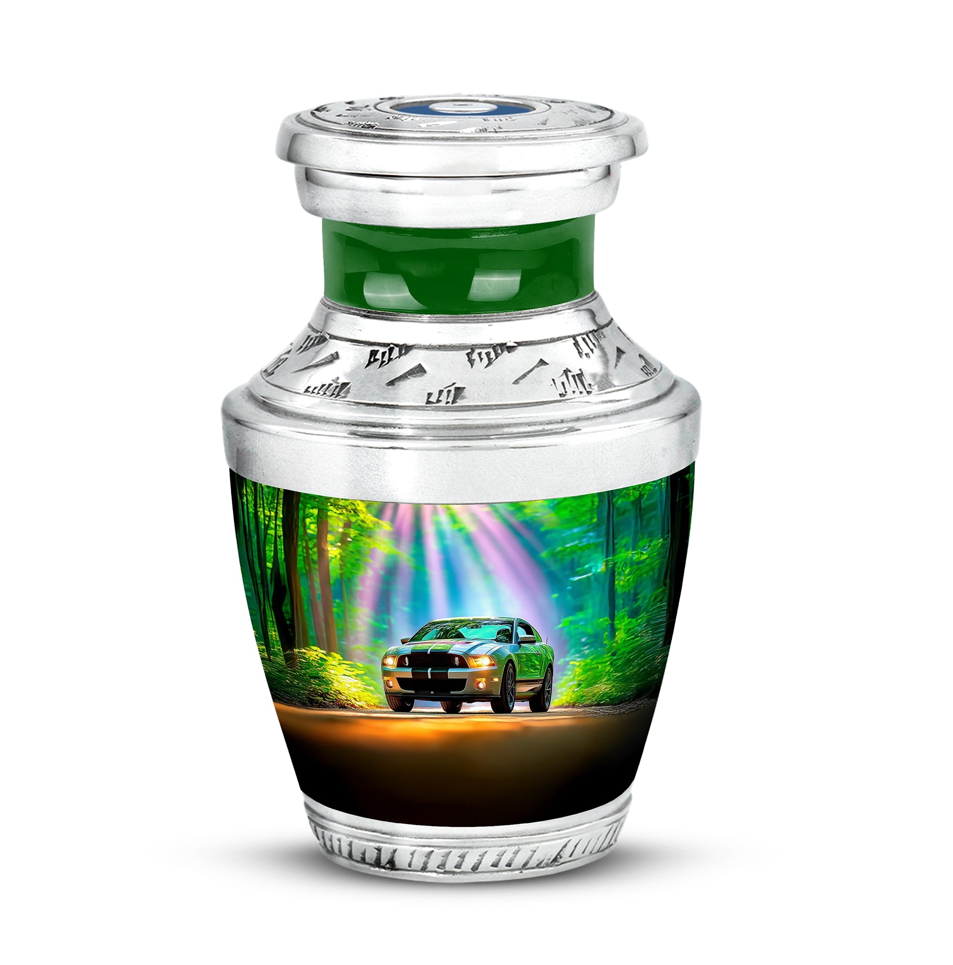 Teal Car Cremation Urns - Opulent Haven 10-inch, 200 cu in - Karyliz