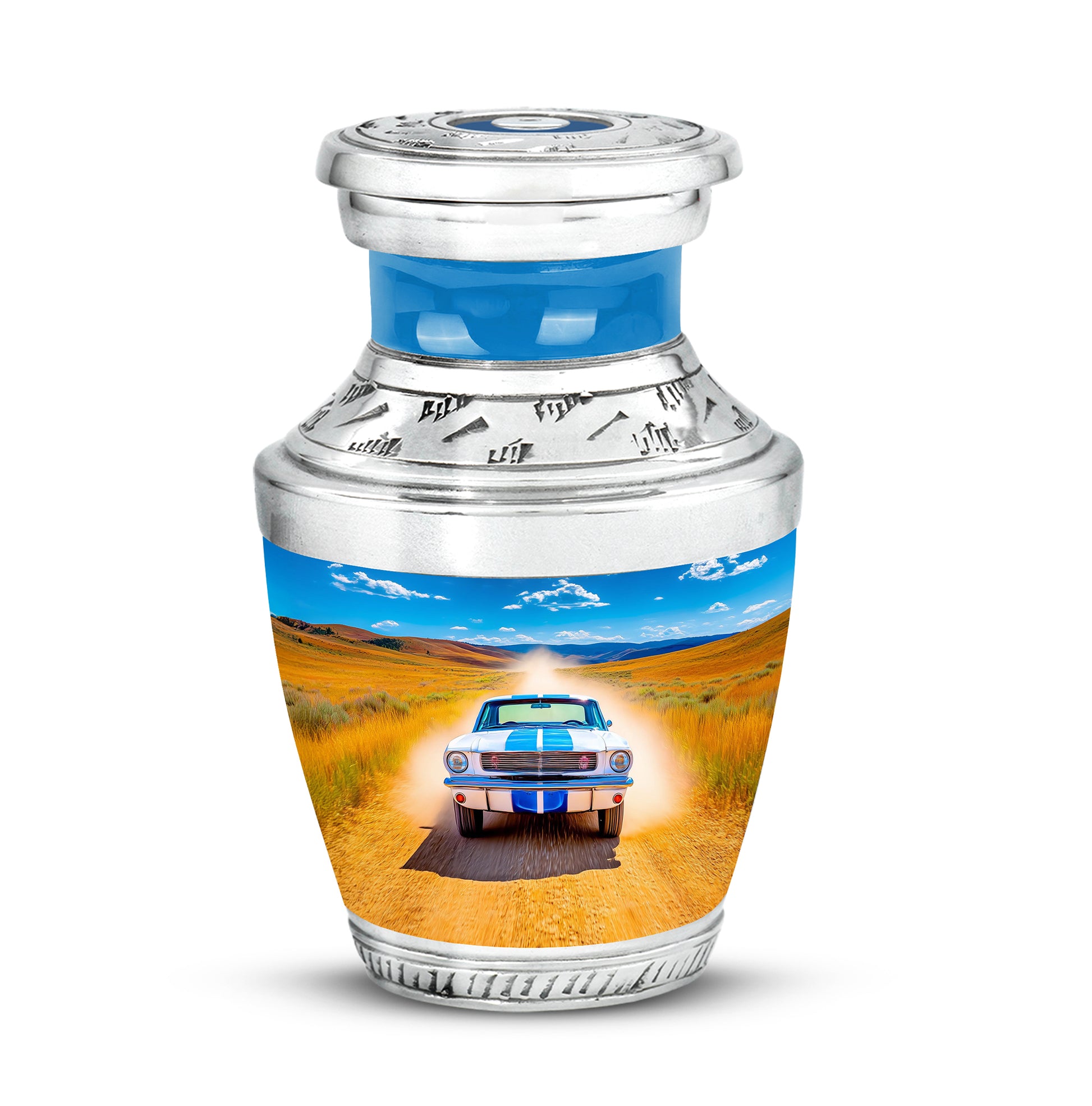 Ethereal Car Memorial Cremation Urns - Blue 10-inch, 200 cu in - Karyliz