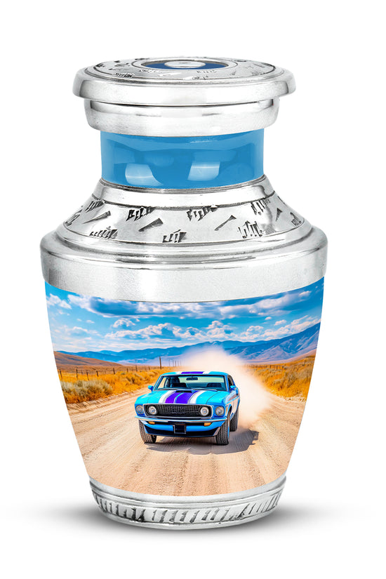 Blue Car Embrace Cremation Urns for Human Ashes - 10-inch, 200 cu in - Karyliz