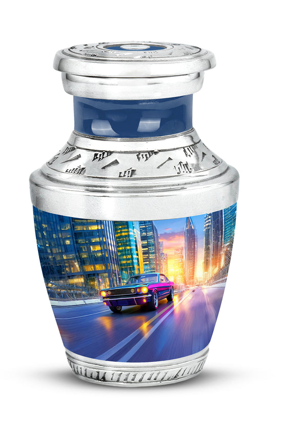 Blue Car Celebration Cremation Urns for Human Ashes - 10-inch, 200 cu in - Karyliz