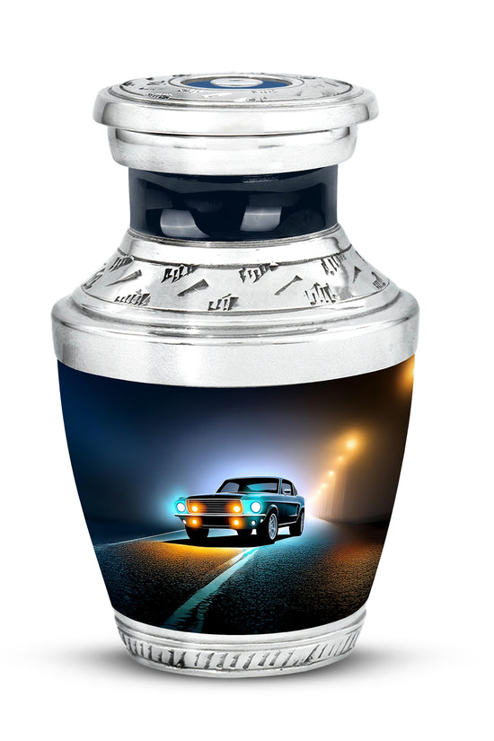 Personalized Black Steadfast Car Cremation Urns for Human Ashes - 10-inch, 200 cu in - Karyliz