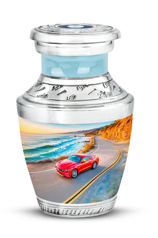 Personalized Car Cremation Urns - Pristine Blue 10-inch, 200 cu in - Karyliz