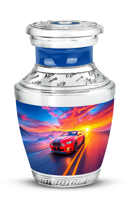 Blue Car Cremation Urns - Opulent Reflection 10-inch, 200 cu in - Karyliz