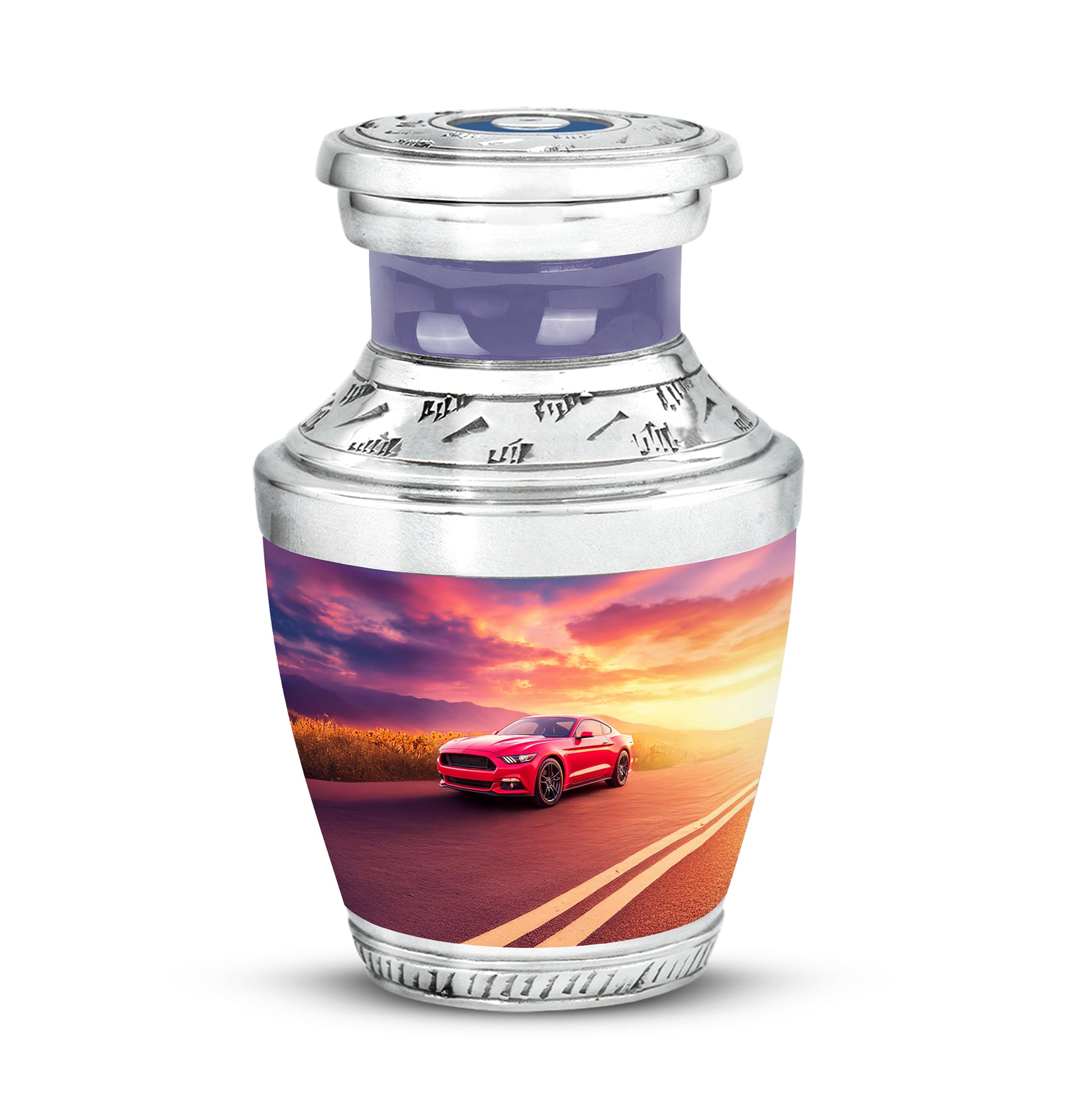 Divine Blue Car Cremation Urn for Ashes - 10-inch, 200 cu in - Karyliz