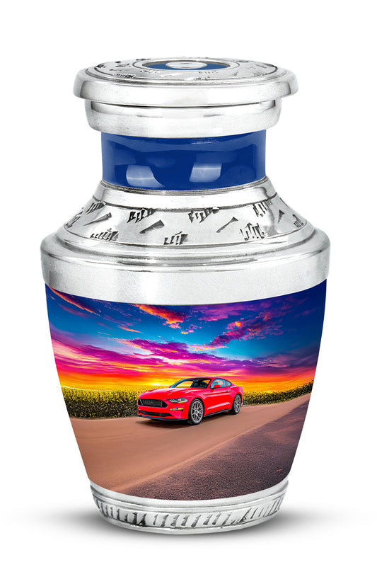 Personalized Elegant Car Cremation Urns - Blue 10-inch, 200 cu in - Karyliz