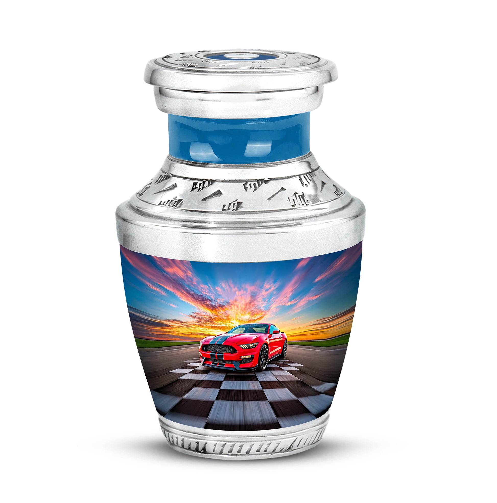 Personalized Car Cremation Urns - Tranquil Blue 10-inch, 200 cu in - Karyliz