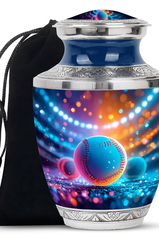 Glowing Baseball Memorial Urn - Decorative Urn For Male