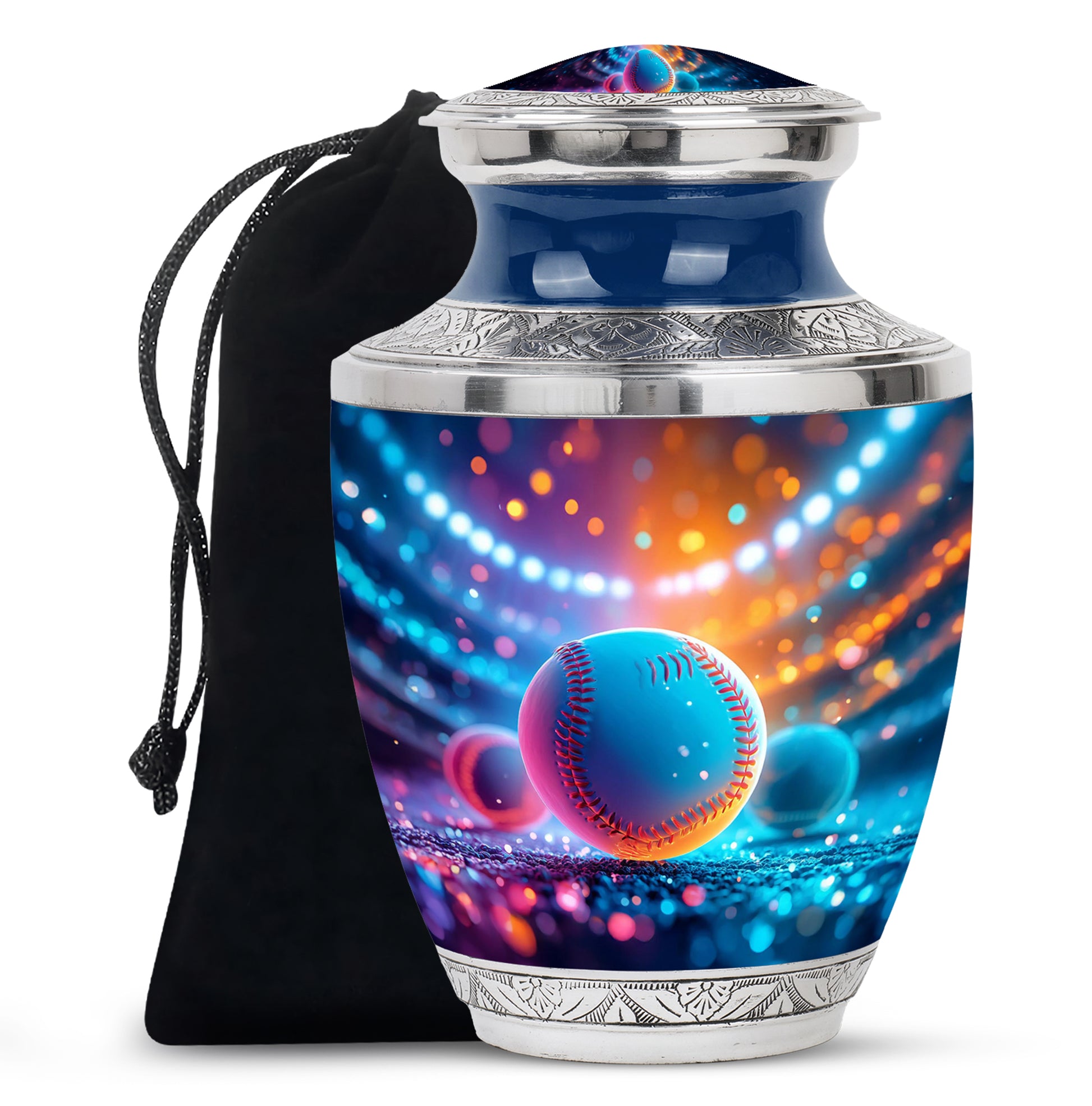 Glowing Baseball Memorial Urn - Decorative Urn For Male