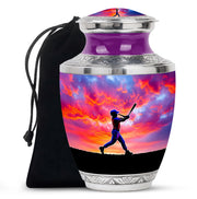 Sunset Baseball Player Urn - Cremation Urn For Human Ashes