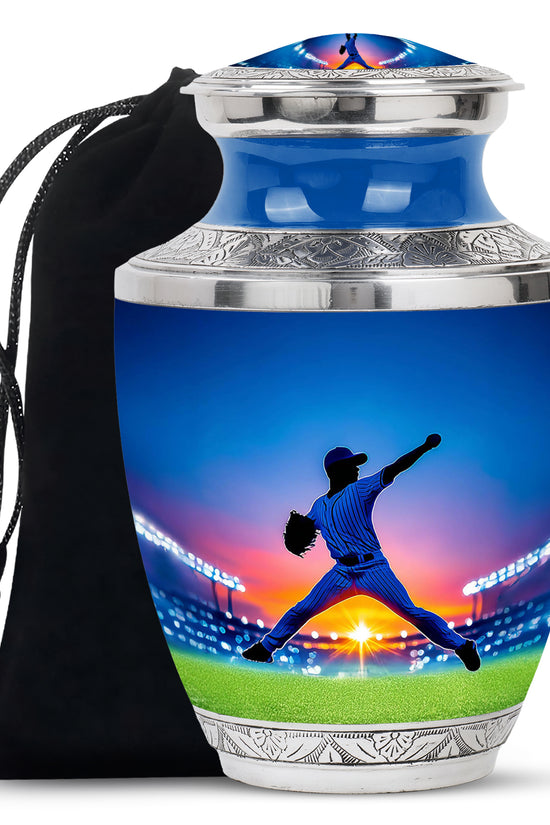 Baseball Pitcher Memorial Urn - Decorative Urn For Adult Male