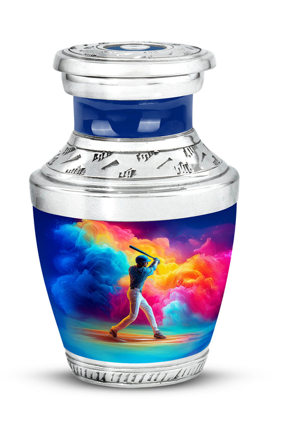 Blue Serene Baseball Memorial Urn for Ashes - 10-inch, 200 cu in - Yatskia