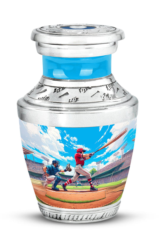 Blue Baseball Cremation Urns - Glorious Benediction 10-inch, 200 cu in - Yatskia