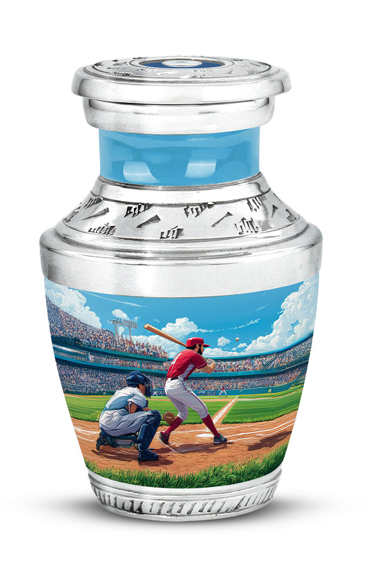 Radiant Baseball Memorial Cremation Urns - Blue 10-inch, 200 cu in - Yatskia